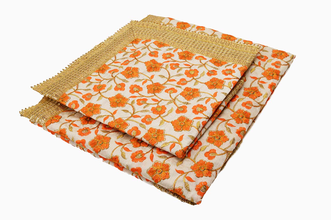 Orange Floral Double Rumala Sahib