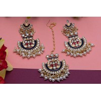 Oil minakari tikka earring set