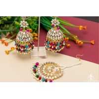 Elegant Heavy Tikka Earring Set (3 colour)