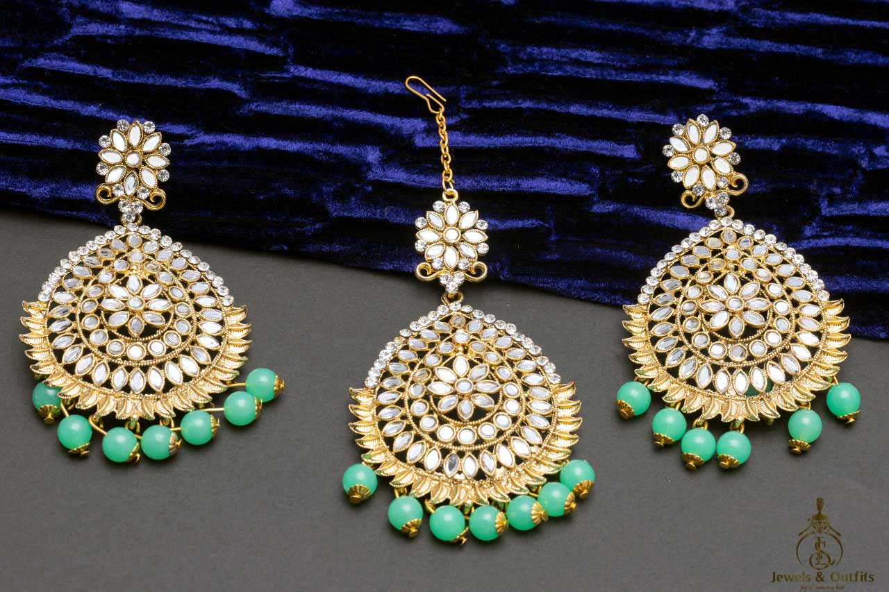 Elegant tikka earring set (3 colours)