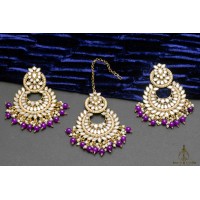 Purple shade Tikka With Earring