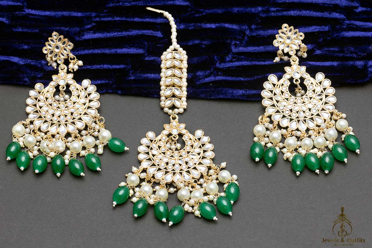 Elegant work tikka earring set(3 shades)