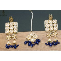 Square pattern tikka earring set (3 colours)