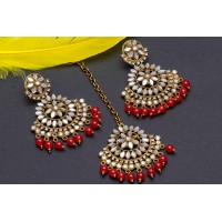 Mirror Finish tikka earring set