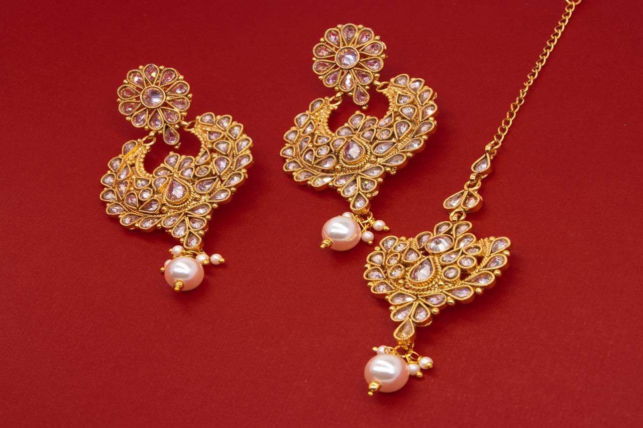 Kundan Tikka Earring Set