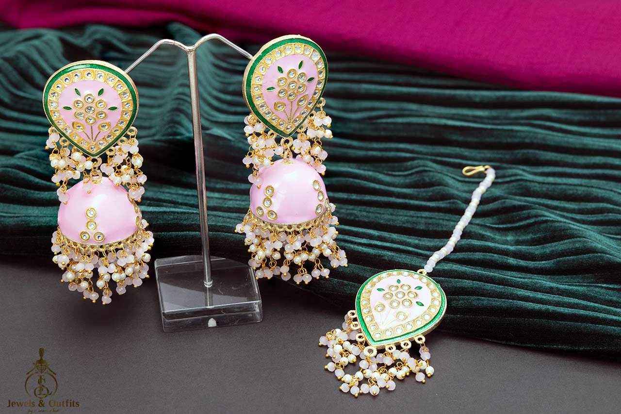 Jhumki with tikka set (2 shades)