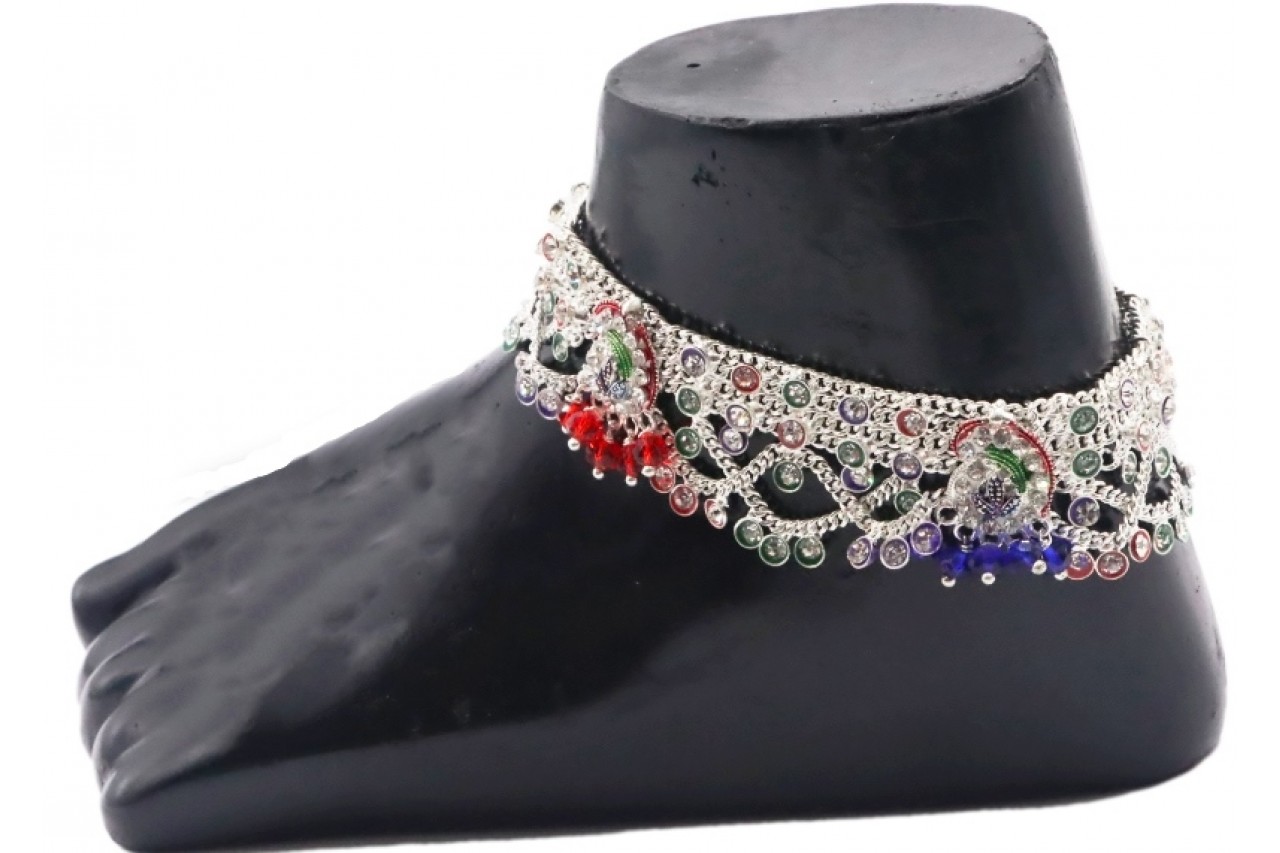 Rich look bridal Silver Anklets 