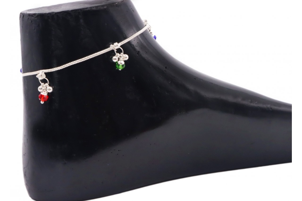 Silver Anklets with drops