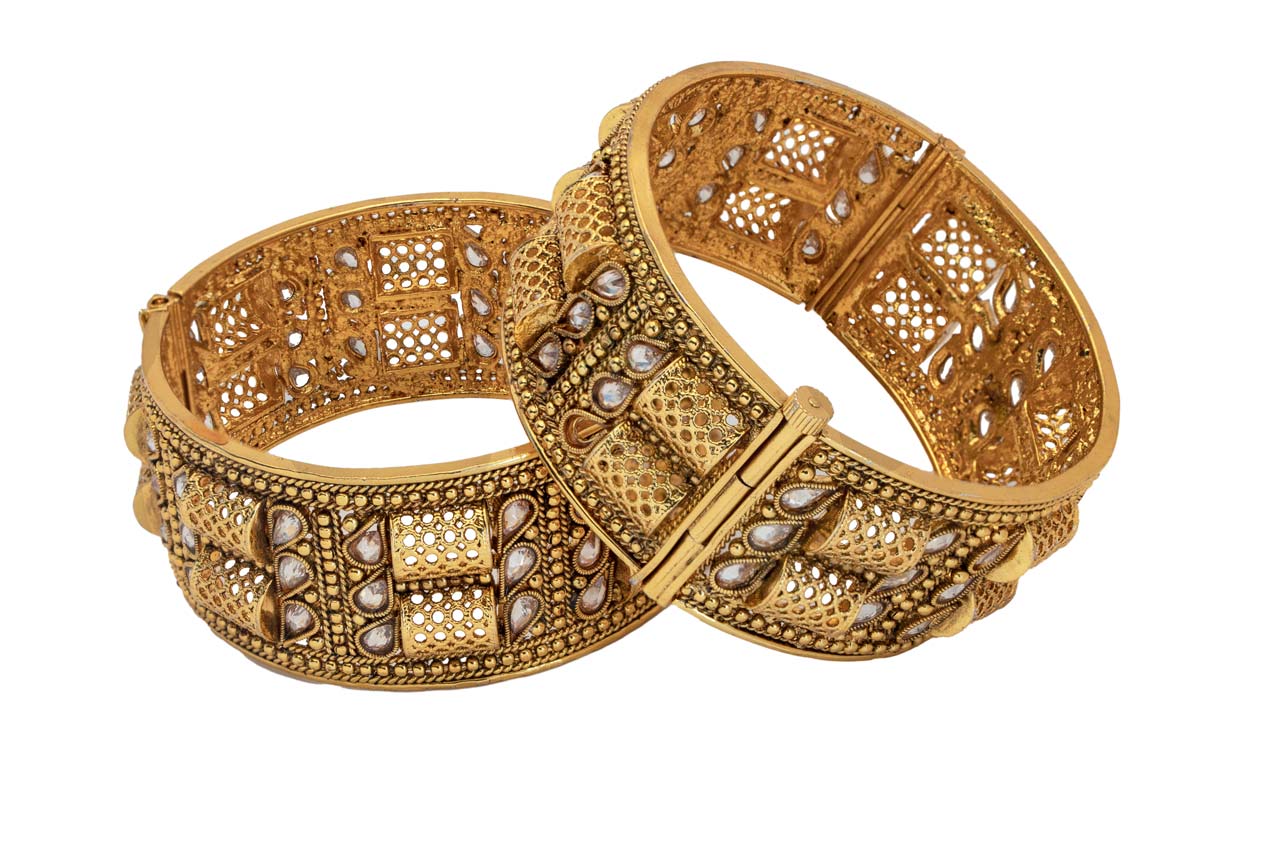 Kundan Net pattern bangles