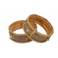 CZ Thick border Pattern bangles