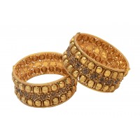  Golden pattern screw bangles