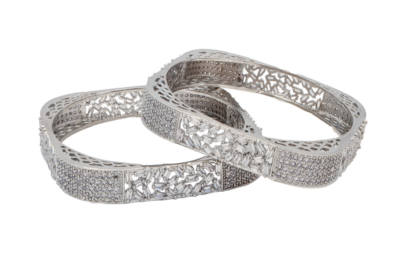  Bracket AD silver bangles