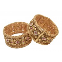 Pink pattern screw bangles
