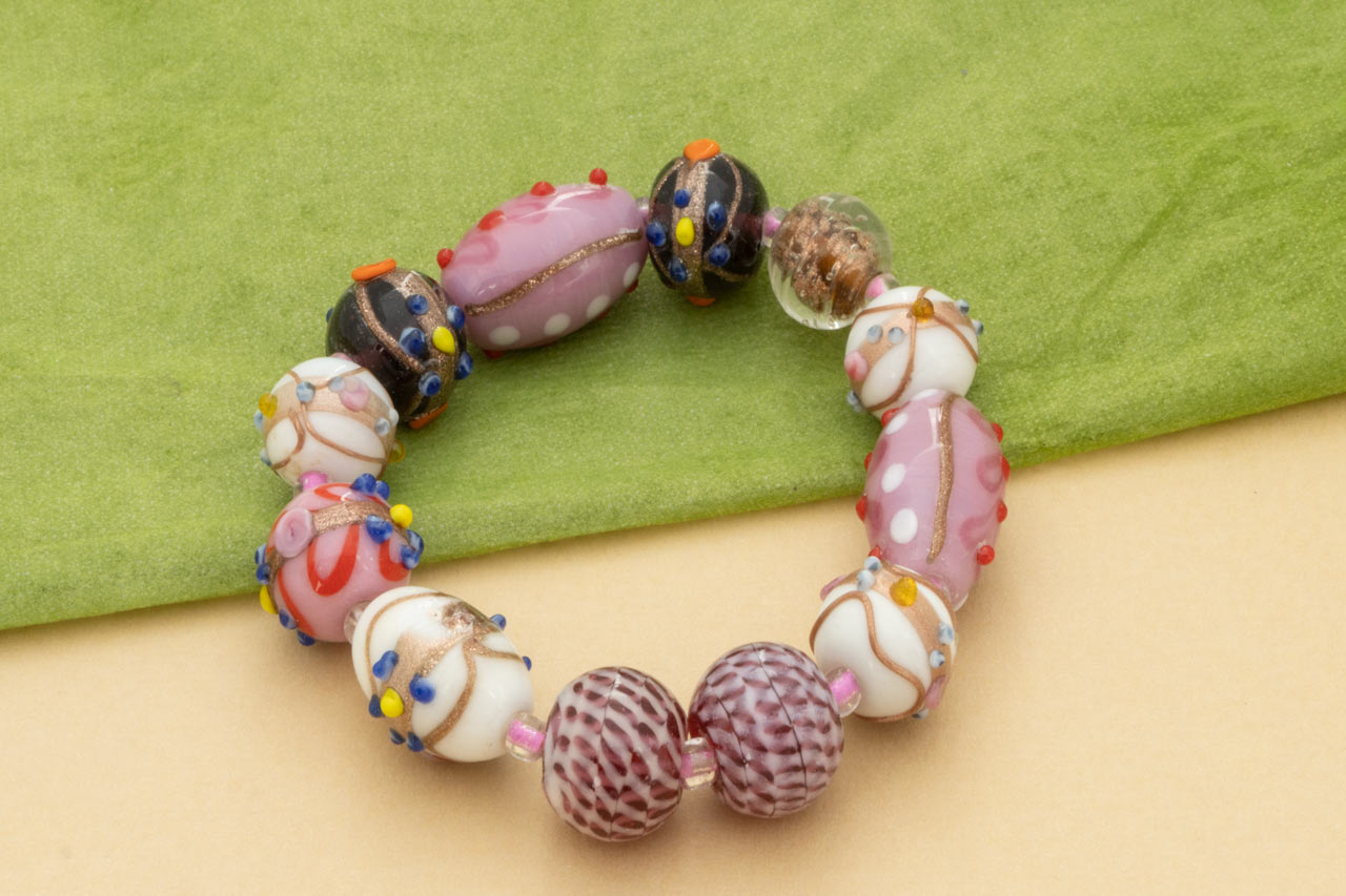 Pink glassbead bracelet
