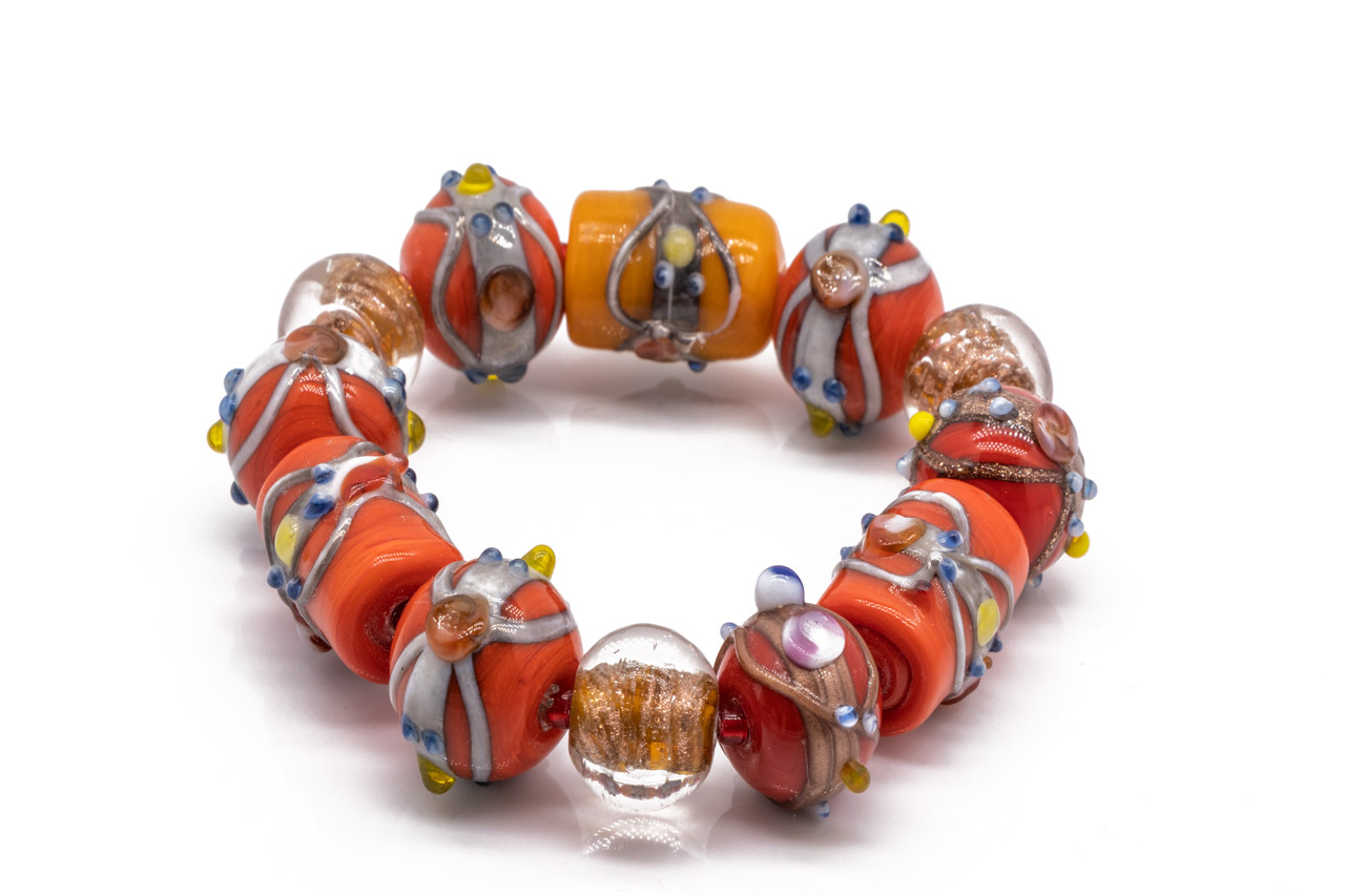 Orange glassbead bracelet
