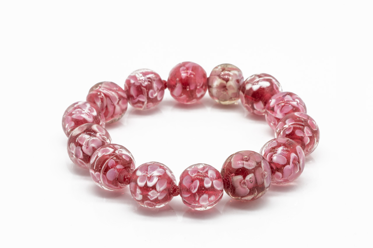 Pink Glass Bead Bracelet