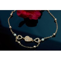 Golden plated heart pattern bracelets