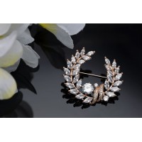 Oval cut Shaped CZ Brooch