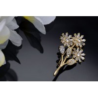 Elegant Flower pattern AD Brooch