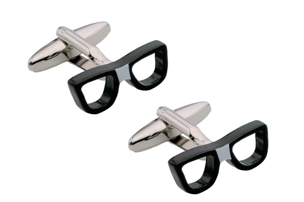 Eye glass shape cufflinks