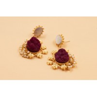 Tear drop earring with matte finish