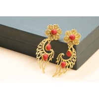 golden matte finish earrings