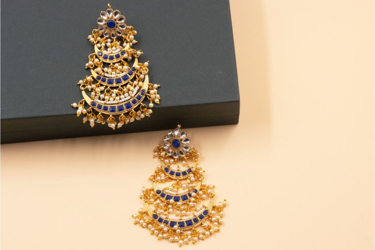 blue work earring 