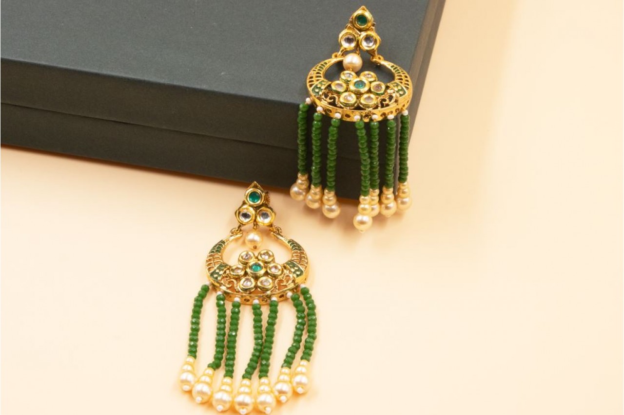 pretty beaded tassel earring