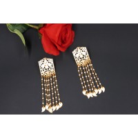 Pretty beaded tassel drop earring
