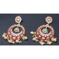 oval shape kundan earring