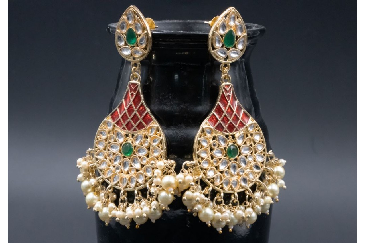 kundan tear drop earring