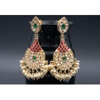 kundan tear drop earring