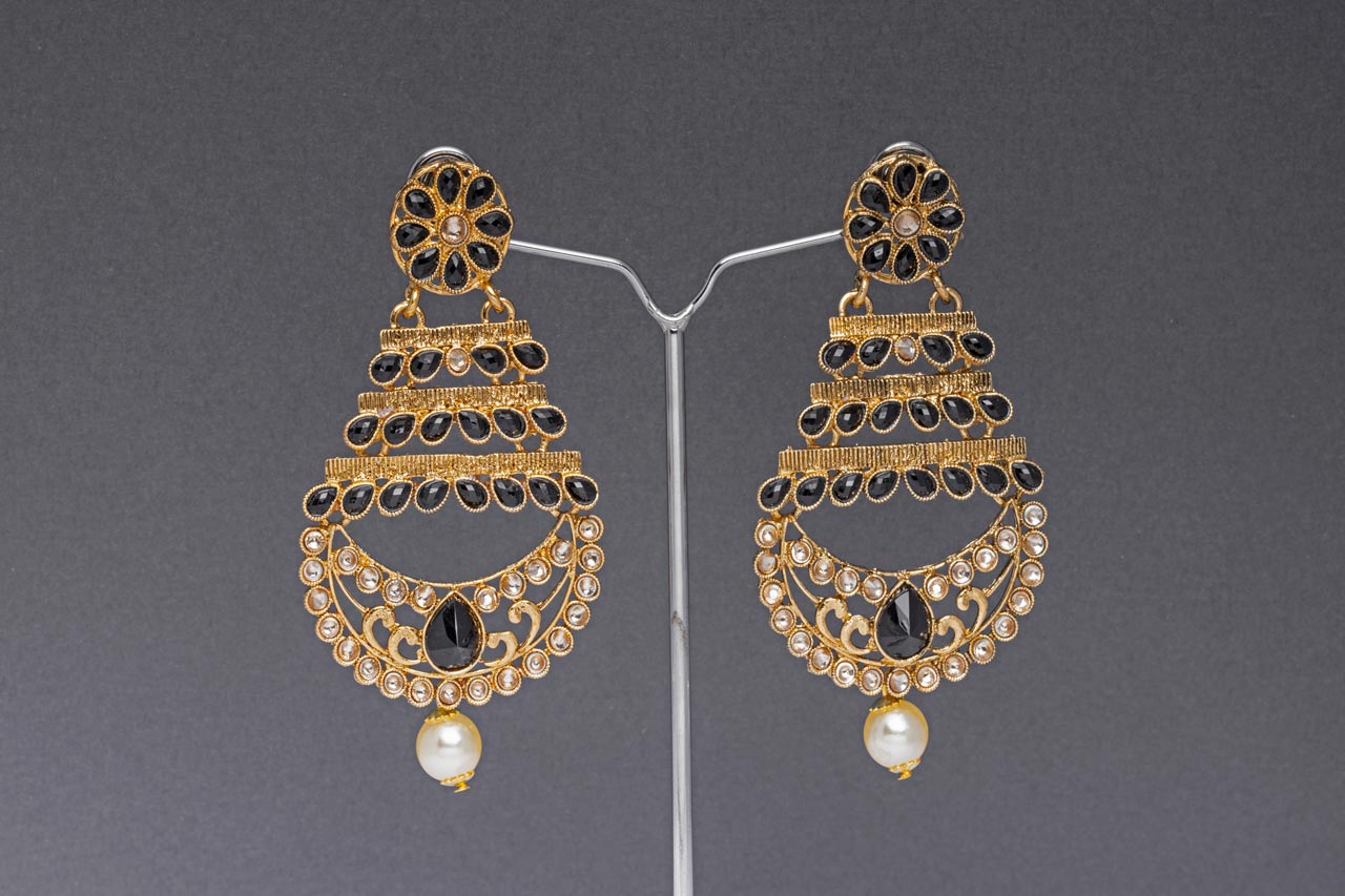 Layered Chandbali with Pattern