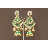 Long Kundan Earring With Jhumki