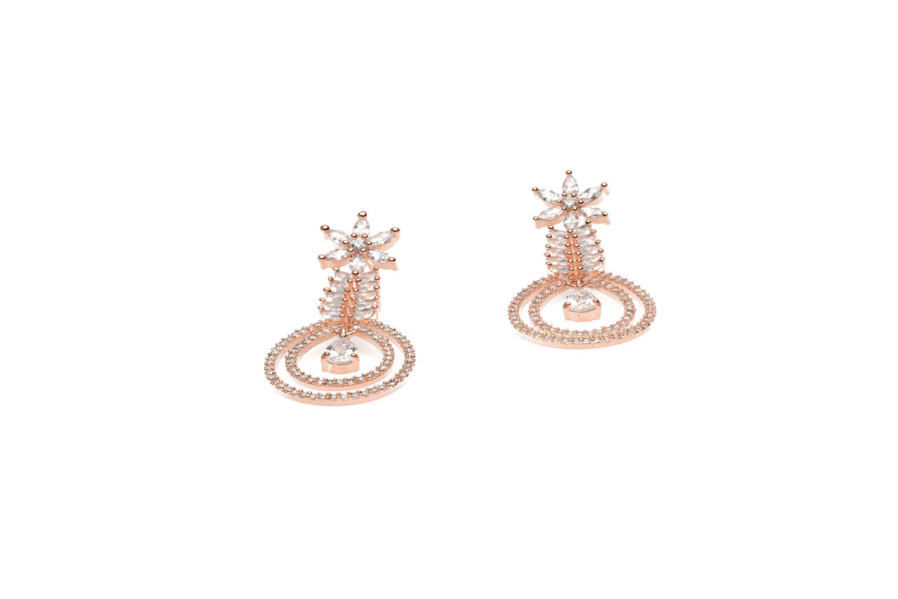 LS tear drop American diamond earring 