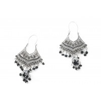 Oxidized hoop earring