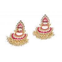 Minakari earring with white pearl 
