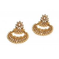 Chandbali with kundan