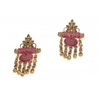 pink meenakari earring