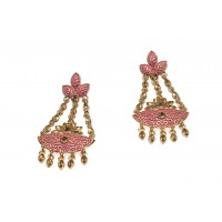 meenakari pink earring