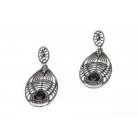 silver oxidized earring