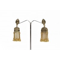 Golden Oxidised tassel Earring