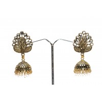 Oxidised golden peacock jumki