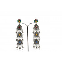 layered oxidised earring