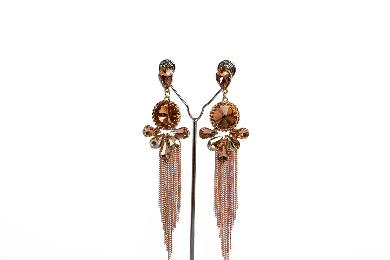 Tassel drop statement earring