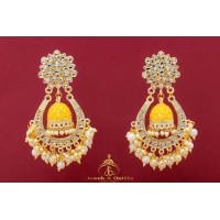 Minakari hoop with Jhumki (5 colours)