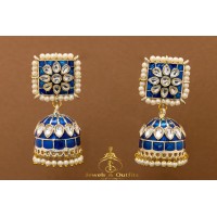 Minakari finish Kundan jhumki (7 colours)