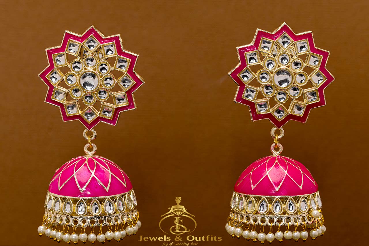  Matte minakari finish jhumki (4 colours)