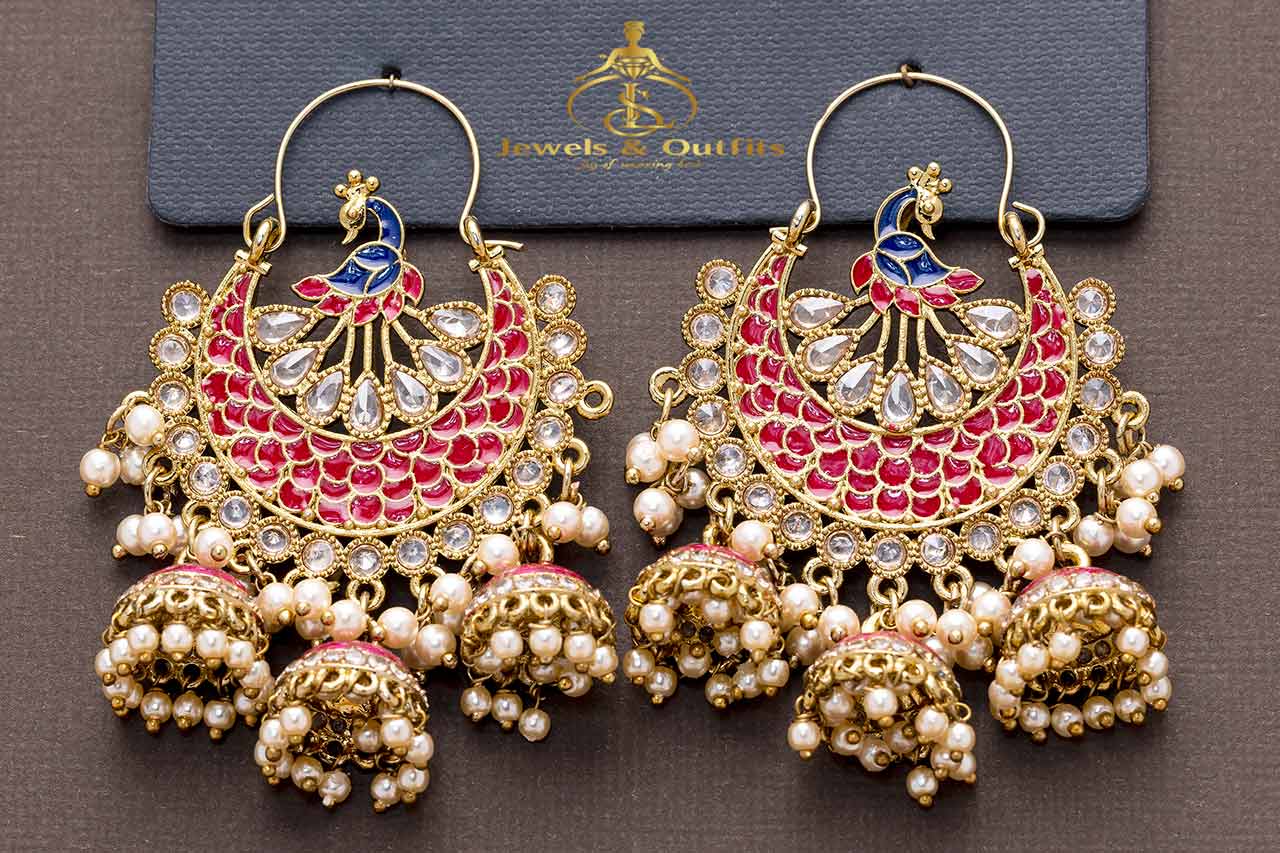 Appealing Chandbali with jhumki (3 colours) 