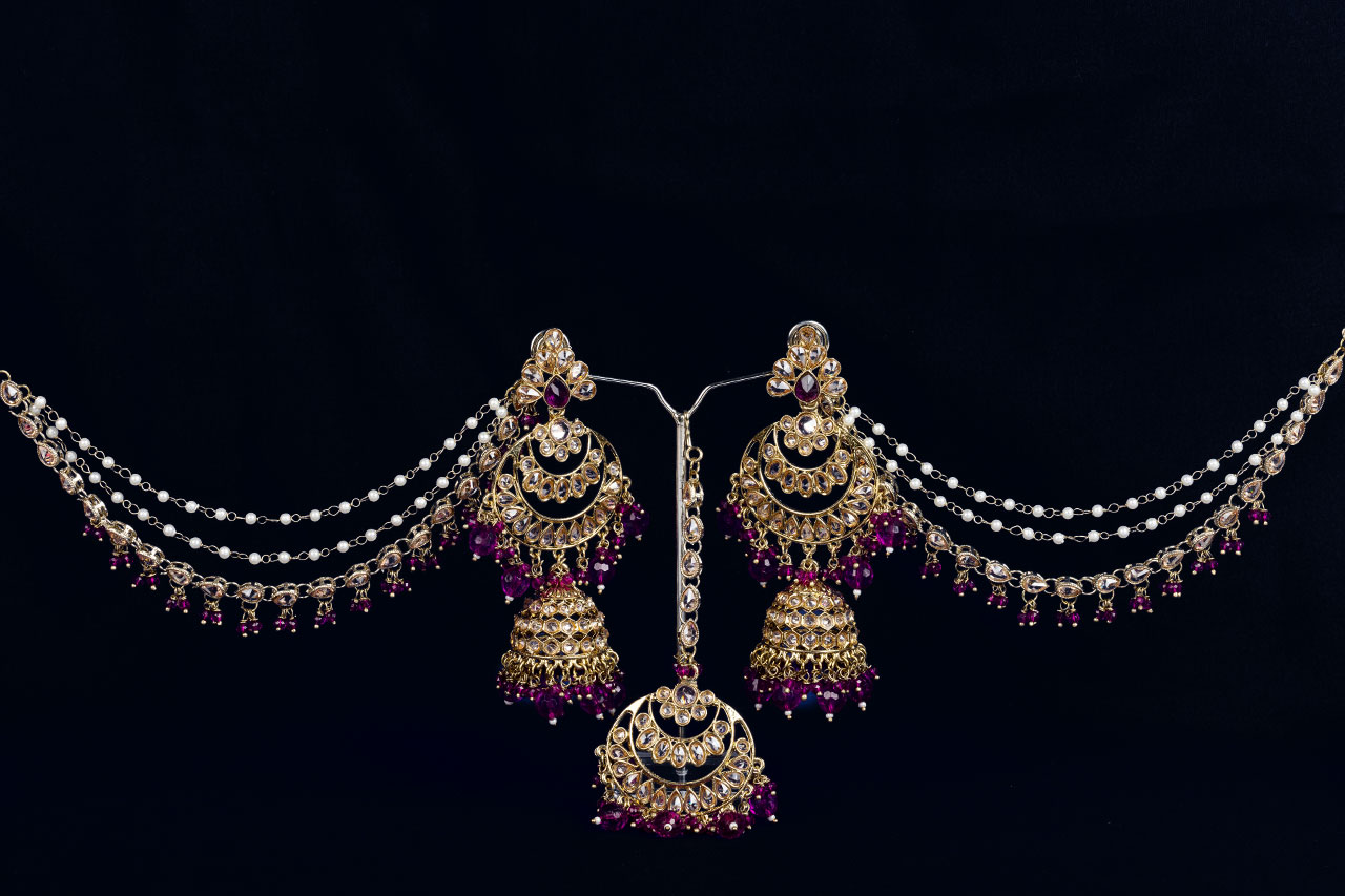 Earring tikka with Sahara (2 colours)